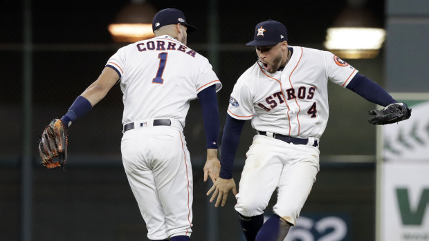Carlos Correa and George Springer left the yard for the Astros in game three.