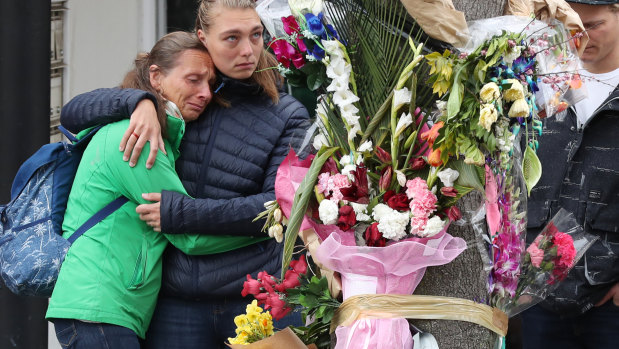 Gitta Scheenhouwer's mother and sister visit the spot where she died.