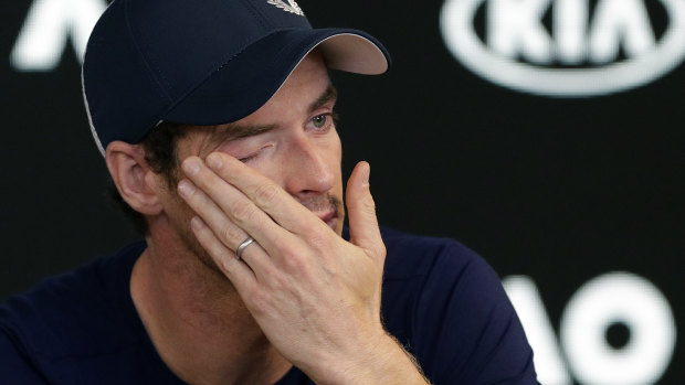 Andy Murray breaks down at his press conference on Friday.