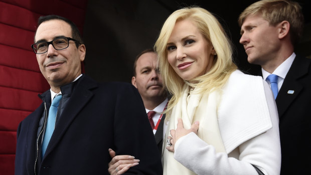 Treasury Secretary Stephen Mnuchin and wife Louise Linton attended the four-day weekend. 