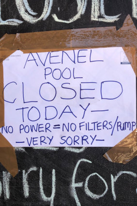 A pool closed in Avenel on Thursday. 