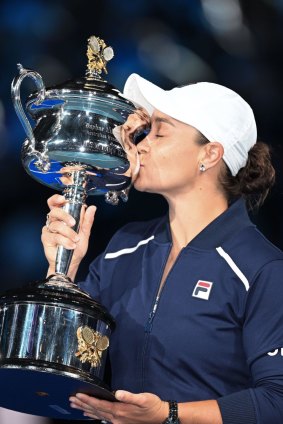 Ash Barty after her win last year.