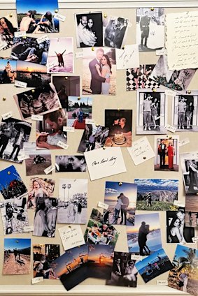 The mood board, titled “our love story”, featured an array of family snaps.