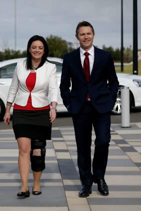 Emma Husar and Jason Clare during a visit to UWS in 2016.
