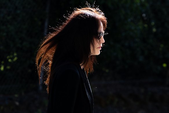 Julie Singleton, mother of victim Dawn Singleton, arrives at the NSW Coroners Court in Lidcombe on Thursday.