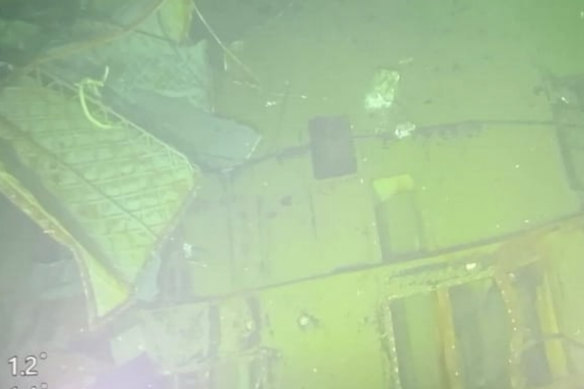 Parts of submarine KRI Nanggala that sank in Bali Sea, Indonesia. 