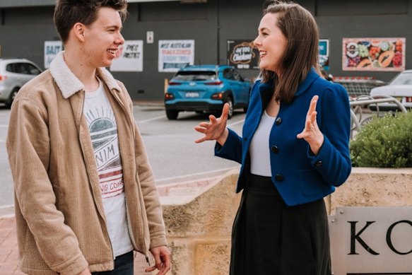 Cassie Rowe outside the Rivervale IGA complex earlier this year.