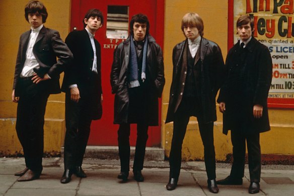 The Rolling Stones in 1963 (left to right): Mick Jagger, Keith Richards, Bill Wyman, Brian Jones (1942-1969) and Charlie Watts (1941-2021).