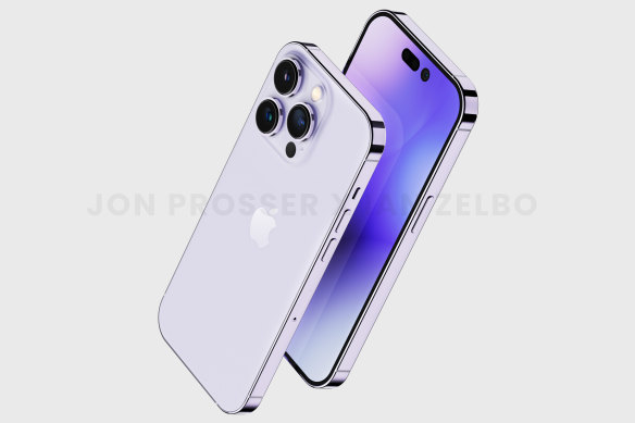 A render of what the iPhone 14 Pro could potentially look like.