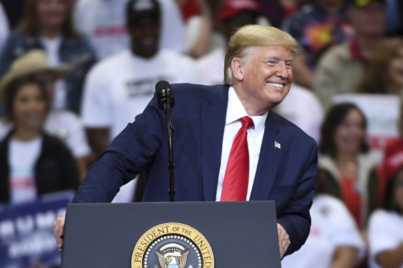 President Donald Trump at a campaign rally this week.