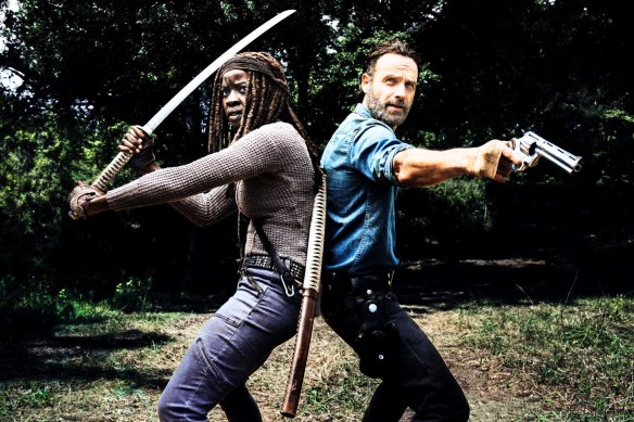 Rick (Andrew Lincoln) may be gone, but Michonne (Danai Gurira) and the gang walk on in The Walking Dead, a road map of sorts to the end times.