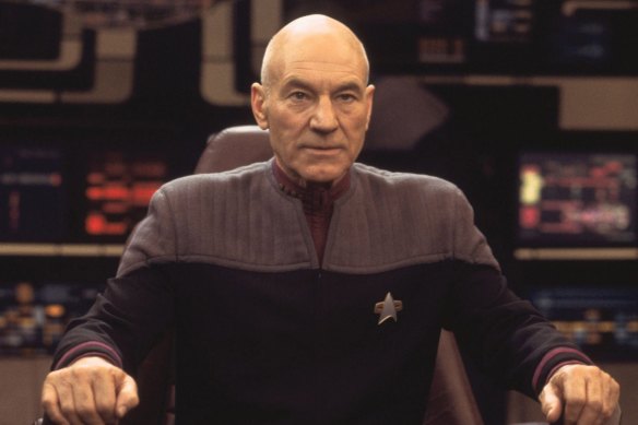 Patrick Stewart as Captain Jean-Luc Picard in the 2002 film Star Trek: Nemesis.