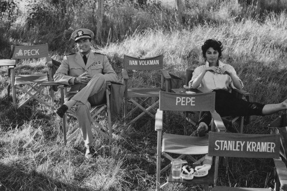 Gregory Peck and Ava Gardner on the set of On The Beach, which was filmed on location in Melbourne.
