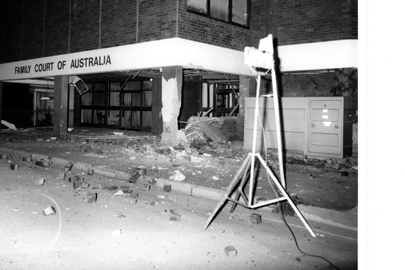 The aftermath of the Family Court bombing in Parramatta in April 1984.