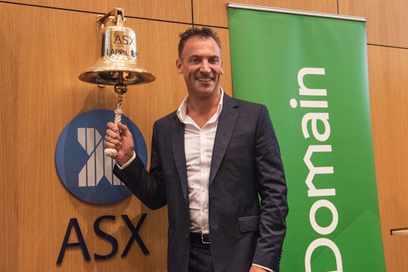 Antony Catalano marks the listing of Domain on the Australian stock exchange in 2017. 