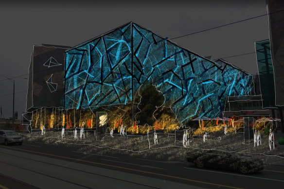 Artist's impression of new lighting as part of Federation square's $20 million upgrade. 