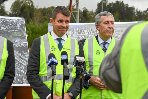 Former NSW premier Mike Baird and then-roads minister Duncan Gay in 2016.