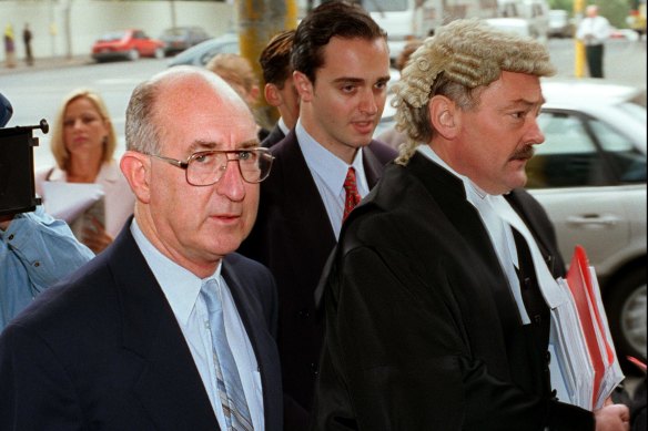 Robert Best arriving at court with his lawyer.