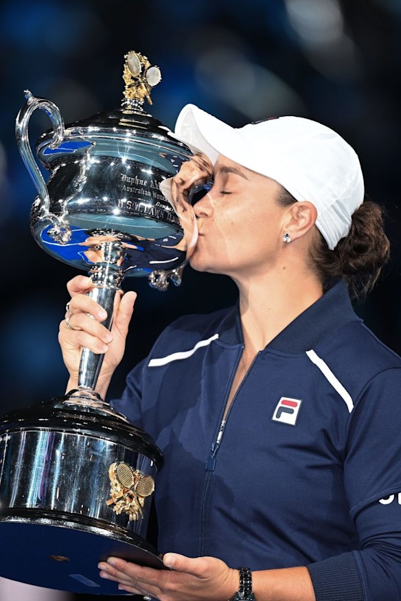 Ash Barty after her win last year.