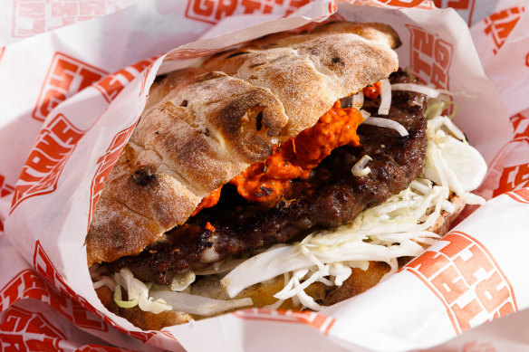 Stan’s Grill’s cevapi sandwich.