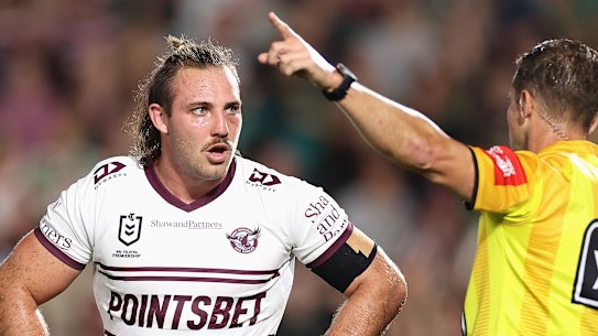 Karl Lawton was marched for a spear tackle on Cameron Murray.