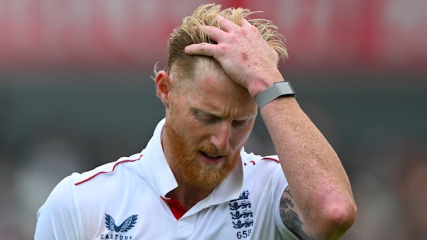 Ben Stokes bowled with a torn shoulder in Manchester.
