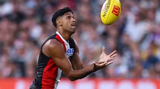 Nasiah Wanganeen-Milera playing against Melbourne.