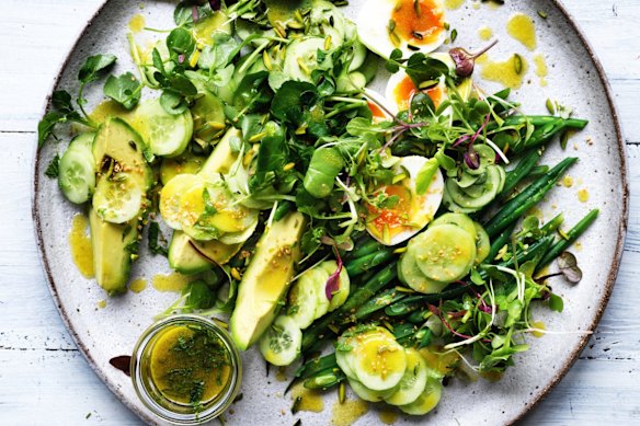 It's easy to eat your greens in this soft-boiled egg salad.