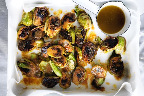 Miso butter brussels sprouts, the perfect side.