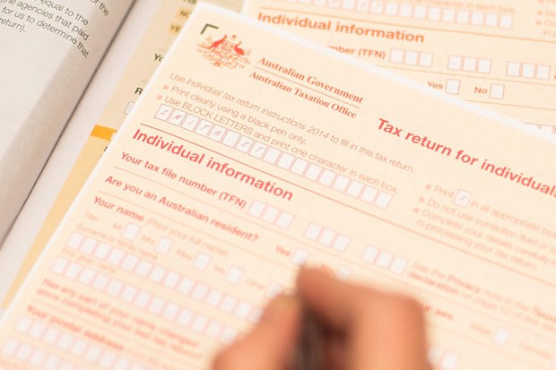 A general view of an individual tax return.