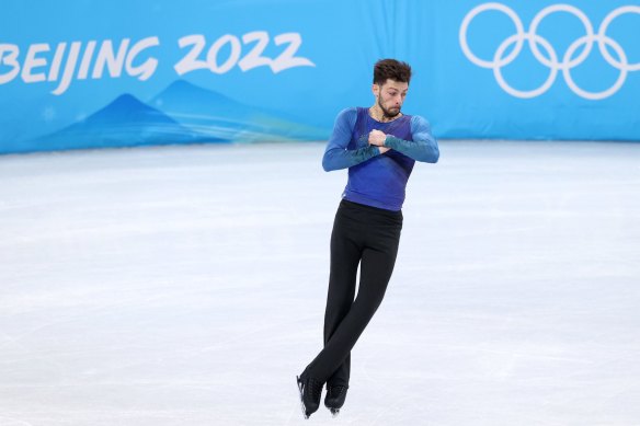 BEIJING, CHINA - FEBRUARY 10: Brendan Kerry of Team Australia skates during the Men Single Skating Free Skating on day six of the Beijing 2022 Winter Olympic Games at Capital Indoor Stadium on February 10, 2022 in Beijing, China. (Photo by Catherine Ivill/Getty Images)