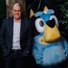 ABC boss David Anderson with fan favourites Gardening Australia host Costa Georgiadis and Bluey.
