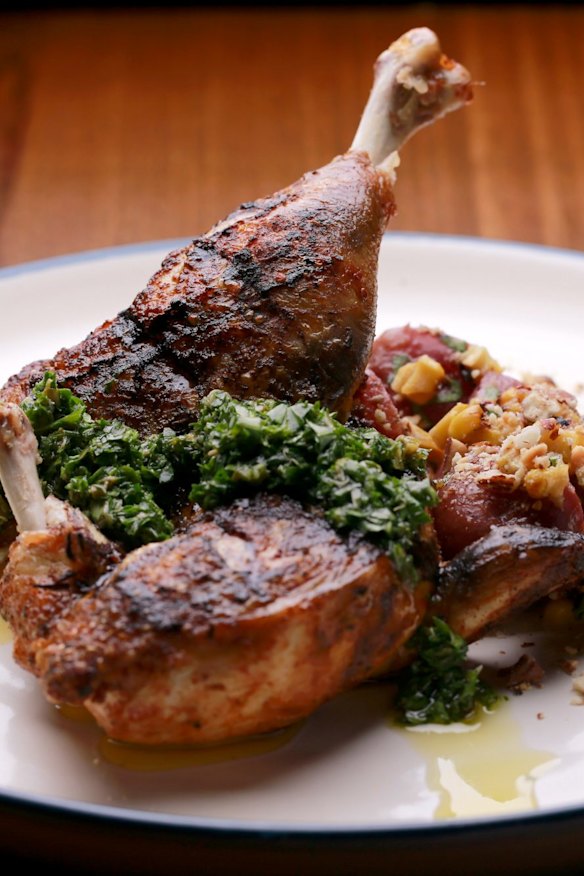 Half roast chicken.