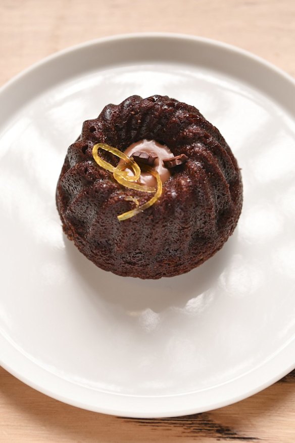 Chocolate olive oil bundt cake from Mork Chocolate.