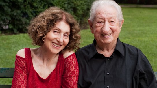 The author with her father, Max, in New York City’s Lower East Side in 2012.