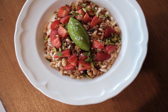 Strawberry pistachio muesli.