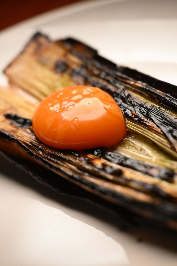 Leek and egg yolk.