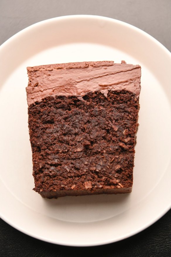 Chocolate and coconut cake with buttercream.