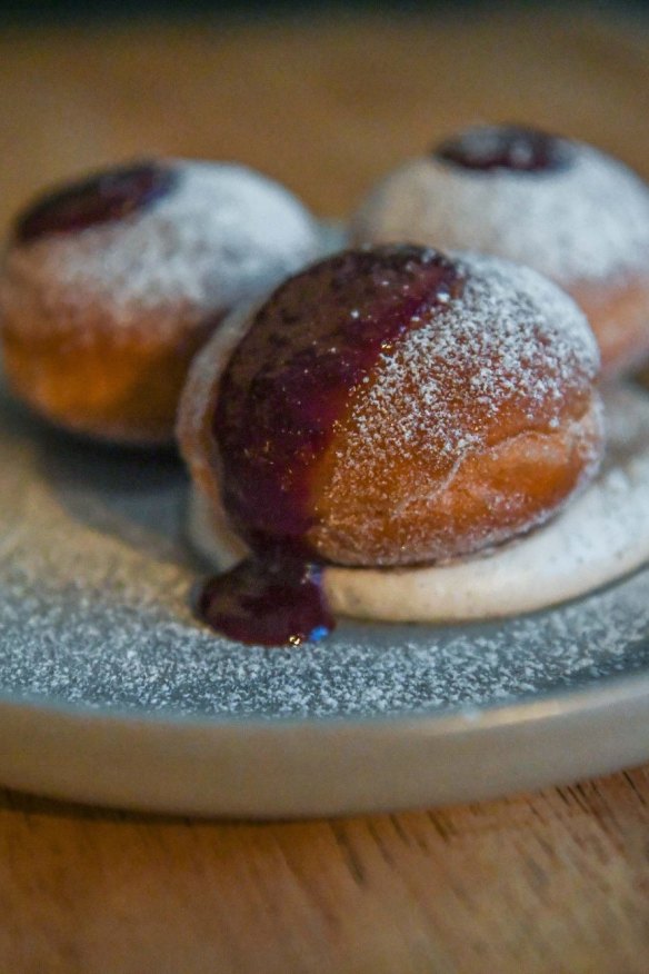 Doughnuts with lavender chantilly.