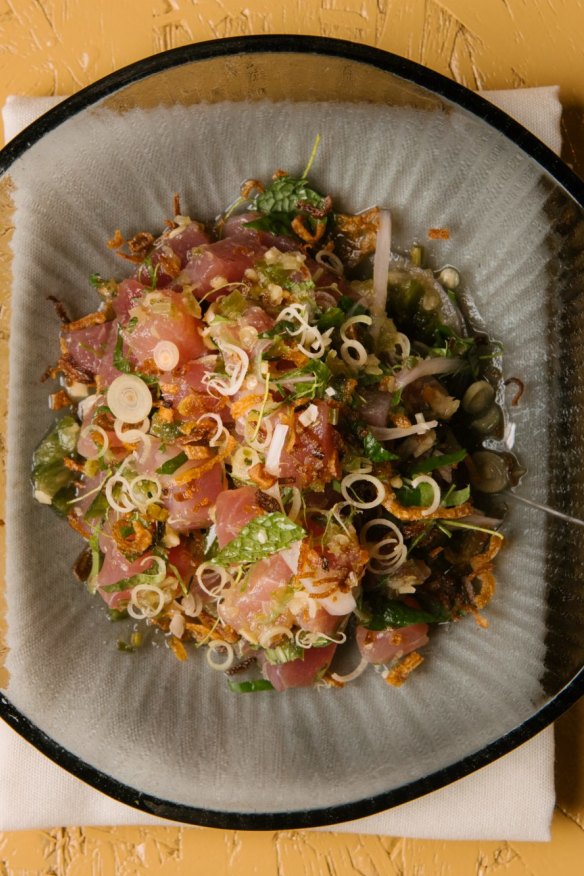 Tuna with jalapeno nahm jim.