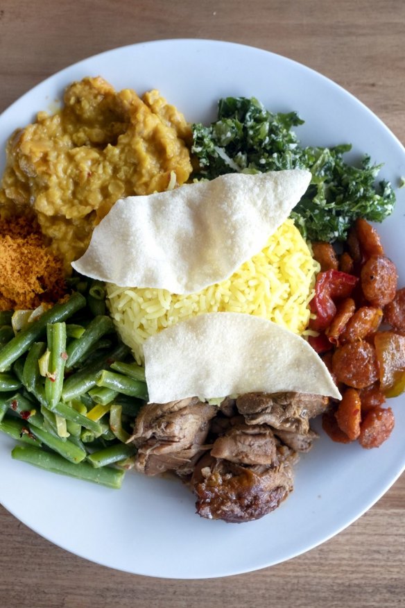Meat curries.
