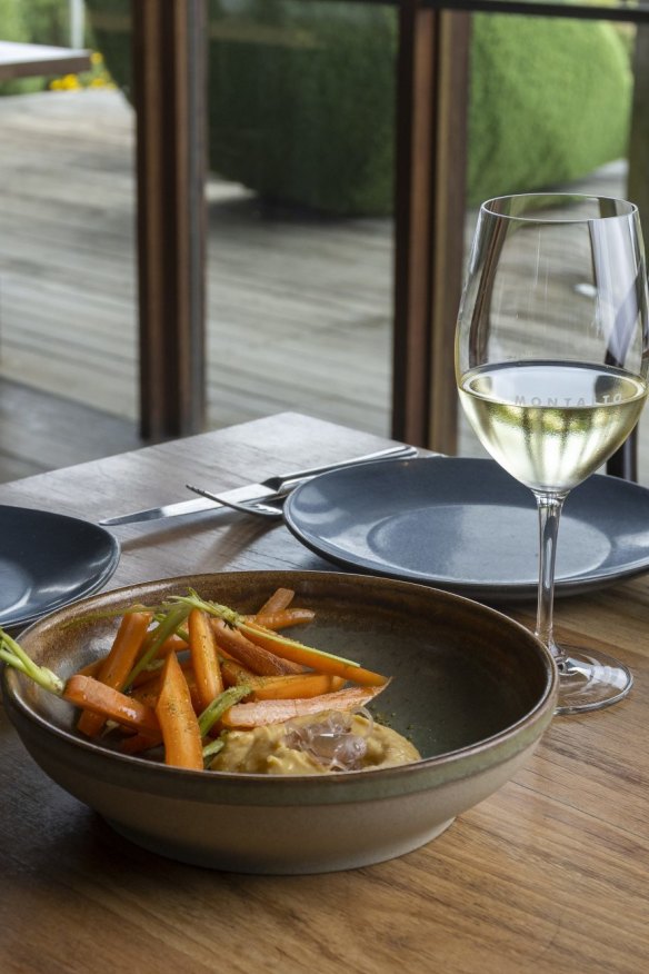 Carrots with  fava bean dip.