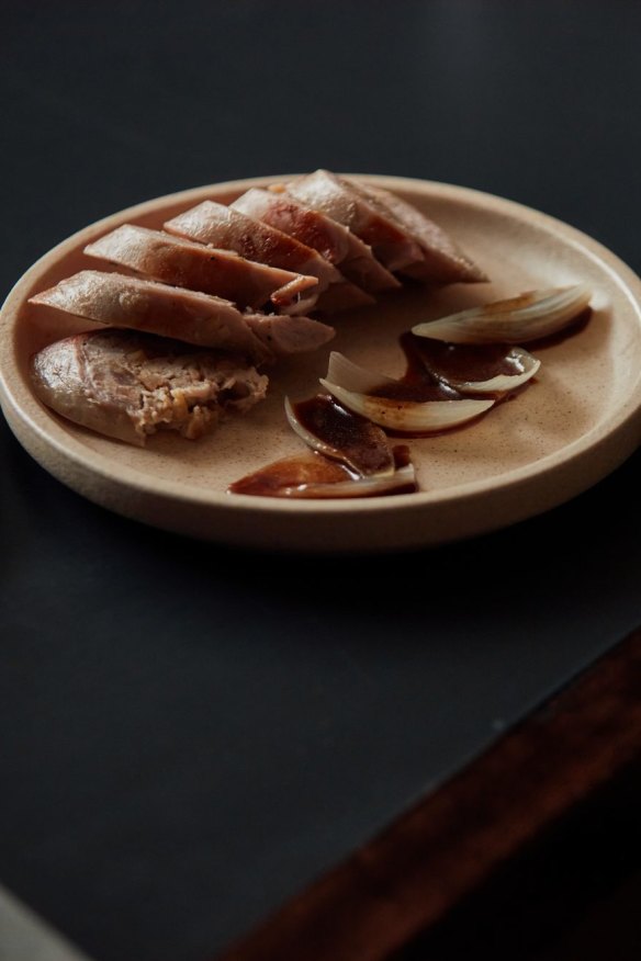 Ballotine of wild rabbit.
