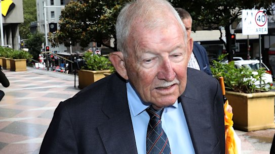 Ron Brierley leaves court last year.