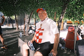 Novak Djokovic supporter Ilija Kostic outside the Federal Court in Melbourne earlier today. 
