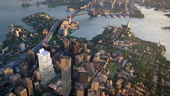 The development slated for Victoria Cross station in North Sydney.

