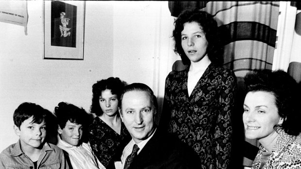Dr William McBride with David, far left, and the rest of the McBride family in their Blakehurst home in 1972.