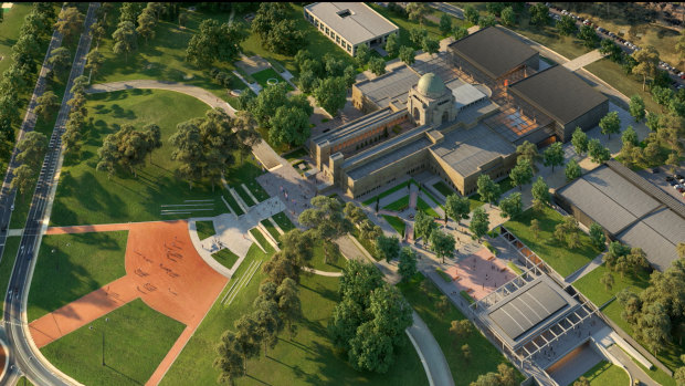 Artist impressions of the planned $498.7 million redevelopment of the Australian War Memorial.