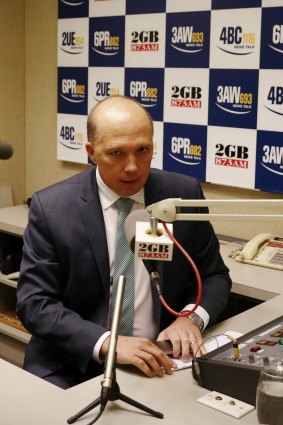 Home Affairs Minister Peter Dutton does a regular radio interview with Macquarie Media host Ray Hadley.