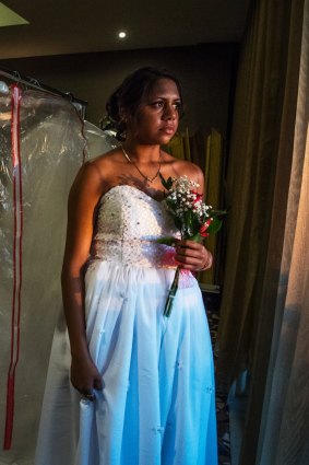 Judy Shepherd getting ready for the Butucarbin Aboriginal Corporation Naidoc Debutantes Ball in 2018.